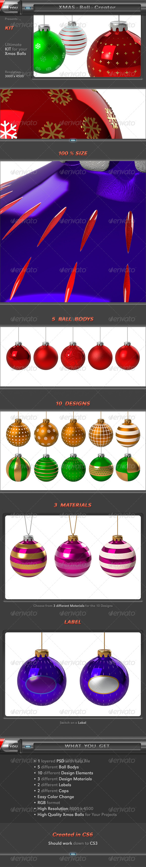 Xmas Ball Creator - Objects 3D Renders