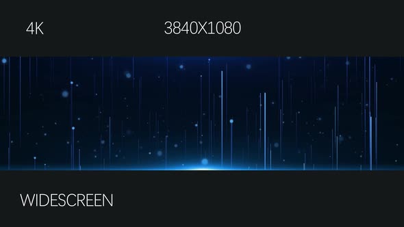 Beautiful Ultra Wide Screen Blue Particle Rising Background