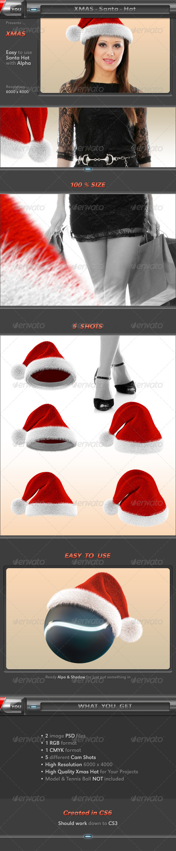Xmas Santa Hat - Objects 3D Renders