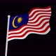Malaysia Flag Wavy Animated On Black Background - VideoHive Item for Sale