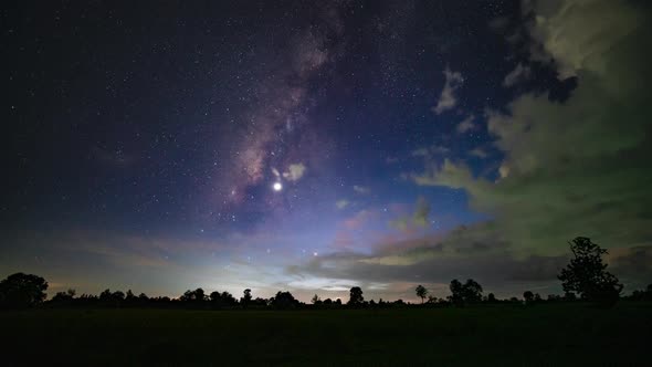 Nature video Time lapse Milky way galaxy stars Night to day Timelapse full frame Milky Way Beautiful alt