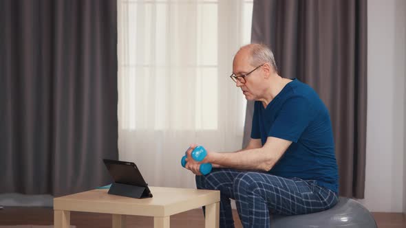 Elderly Aged Male Exercising alt
