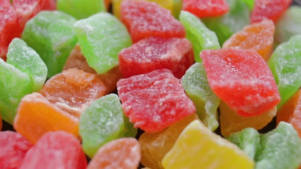 Colorful Cubes Candied Fruit Rotating