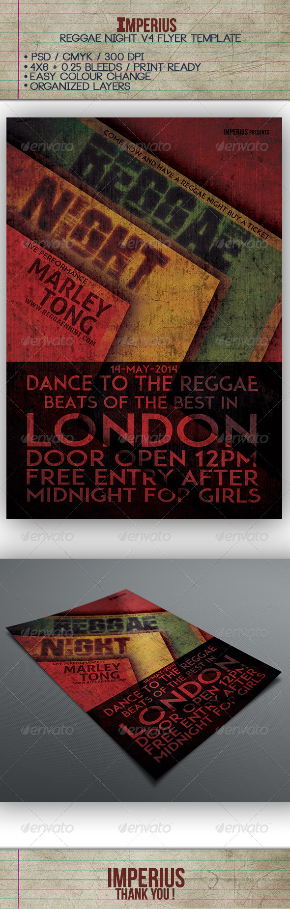 Reggae Night V4 - Flyers Print Templates