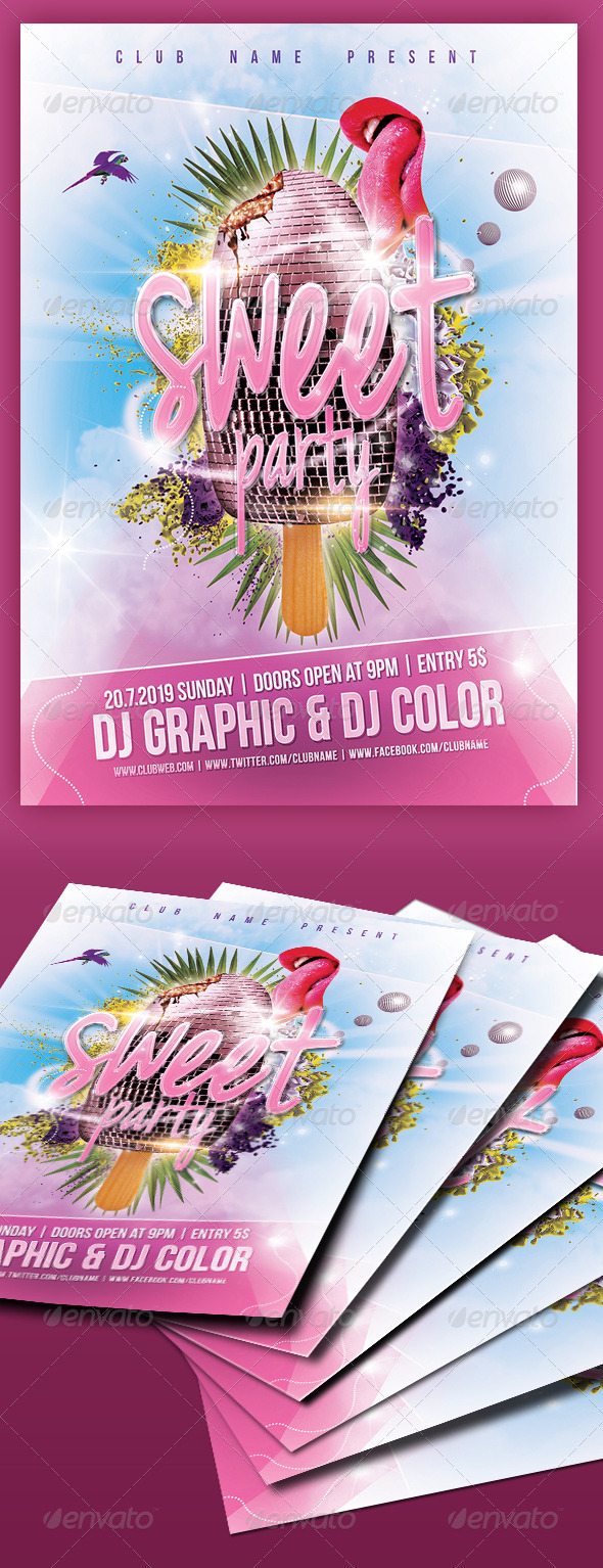 Sweet Party Flyer/Poster - Events Flyers