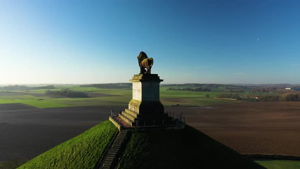 Aerial view of Waterloo War Memorial, Belgium. alt
