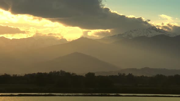 Italian Rice Fields in Vercelli at Sunset in Summer Day alt