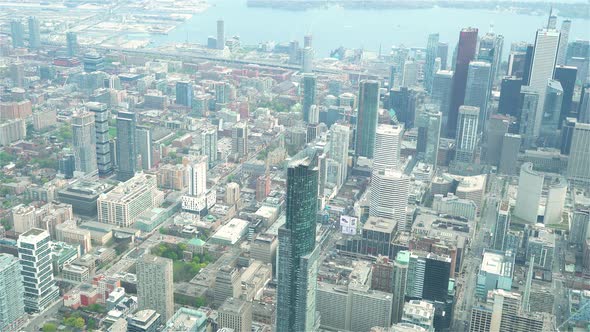 Toronto, Canada, Aerial  - The Aura Tower during the day as seen from a helicopter