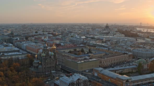 Cinematic view of Saint Petersburg city.