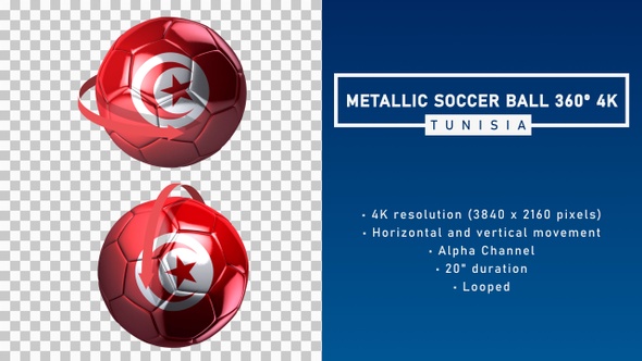 Metallic Soccer Ball 360º 4K - Tunisia