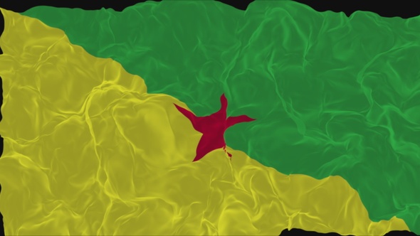 flag Guiana turns into smoke. State weakening concept, alpha channel. alt