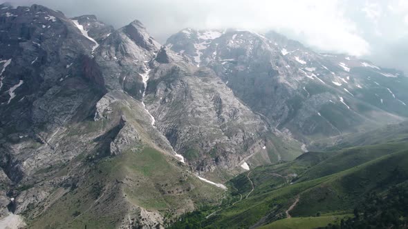 High and snowy peaks during spring