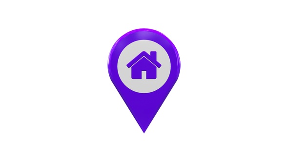 Purple 3D Home Map Location Pin V6 alt