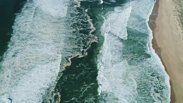 Aerial View of Ocean Waves and Beautiful Beach alt