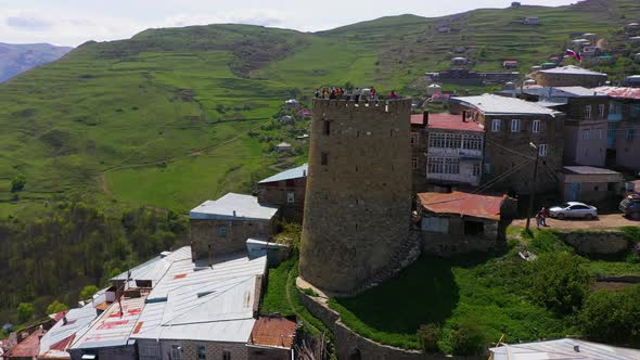 Watchtower in the Mountain Village of Kubachi Republic of Dagestan