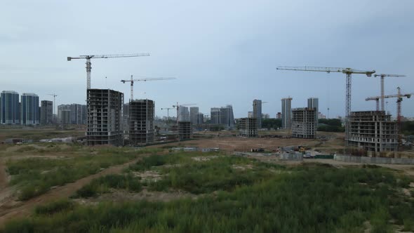 Construction site for a new city block.