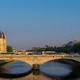 Sunny beginning of Day in Paris Center, Notre-Dame District, Seine River and Stone Bridges, Traffic - VideoHive Item for Sale