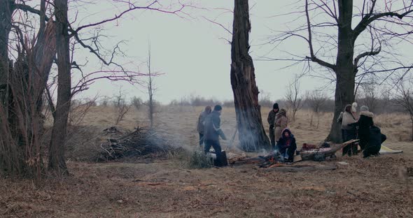 Refugees Settling In Forest During War Problems alt