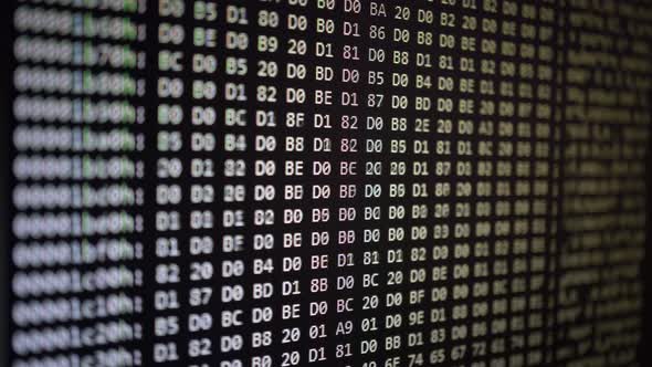 Binary Code On Screen Background alt