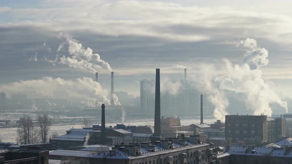 Smoke From Pipes in a City