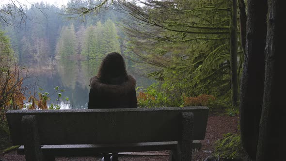 Girl Walking in the Canadian Rain Forest alt