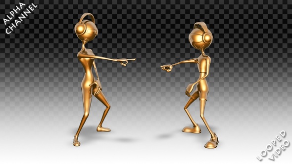 Gold Man and Woman - Dance Funny Pack  alt