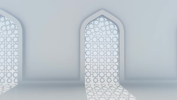 White Corridor Wall With Islamic Decorations In Middle Eastern Style 3 alt
