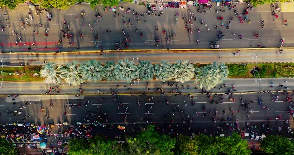 Aerial Shot Of People Walking