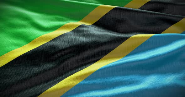 Tanzania flag waving animation 4K alt