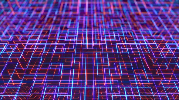 Digital Neon Maze, Motion Graphics | VideoHive