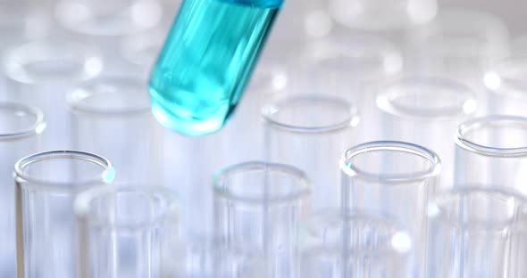 Pipette dropping sample into test tube  alt