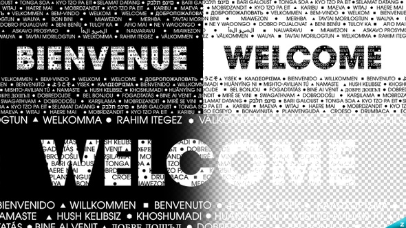 Multi language Welcome / Bienvenue Word loop