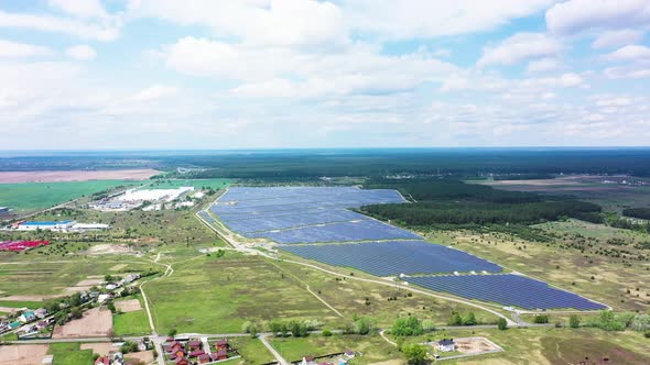 Aerial view of Solar Panels Farm