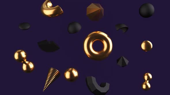 Black and Gold geometric shapes 4
