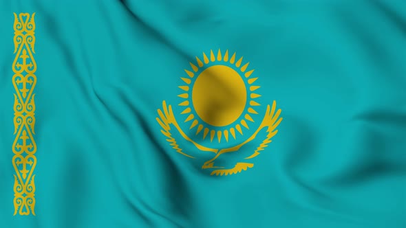 Kazakhstan flag seamless waving