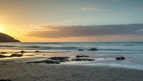 wales sunset tide beach coast landscape nature timelpase alt