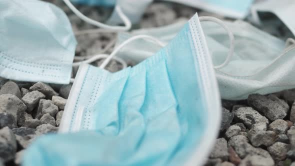 Coronavirus polluting the environment. COVID-19 Waste. Environmental issues. alt