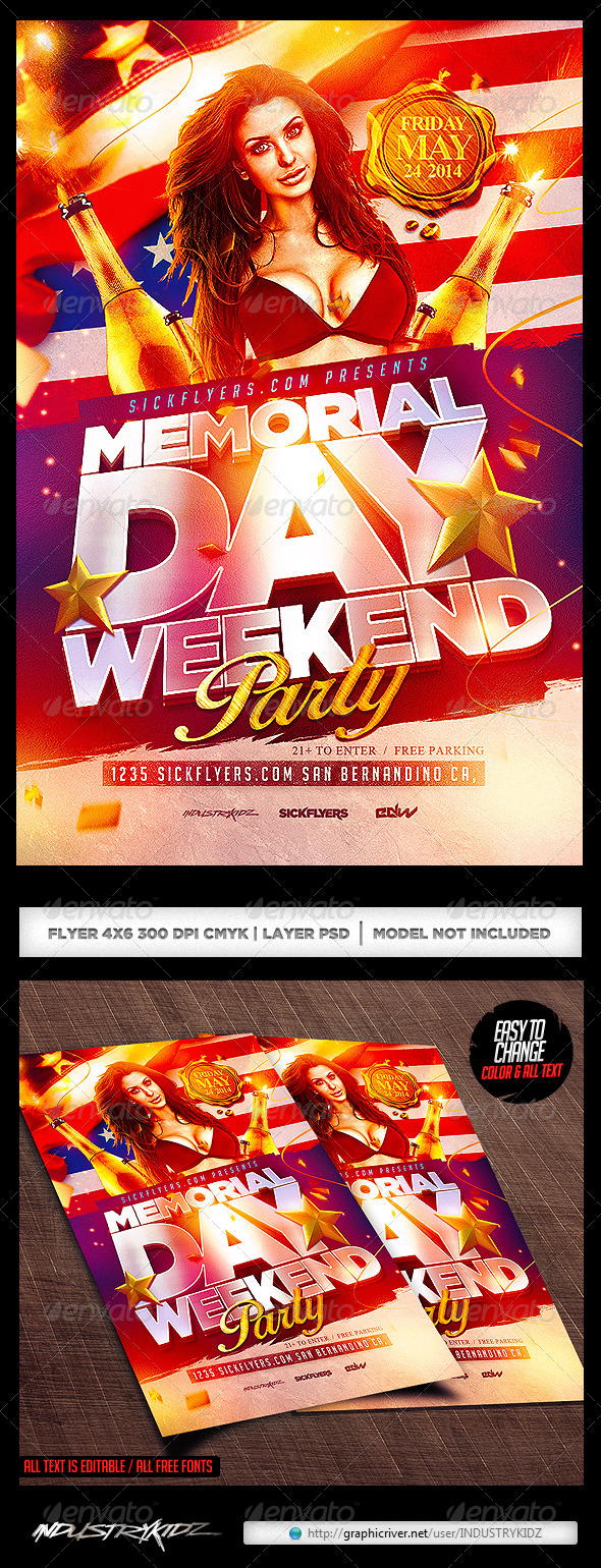 Memorial Day Flyer Template - Holidays Events
