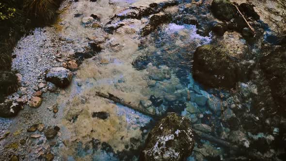 Aerial drone flight through otschergraben in autumn alt