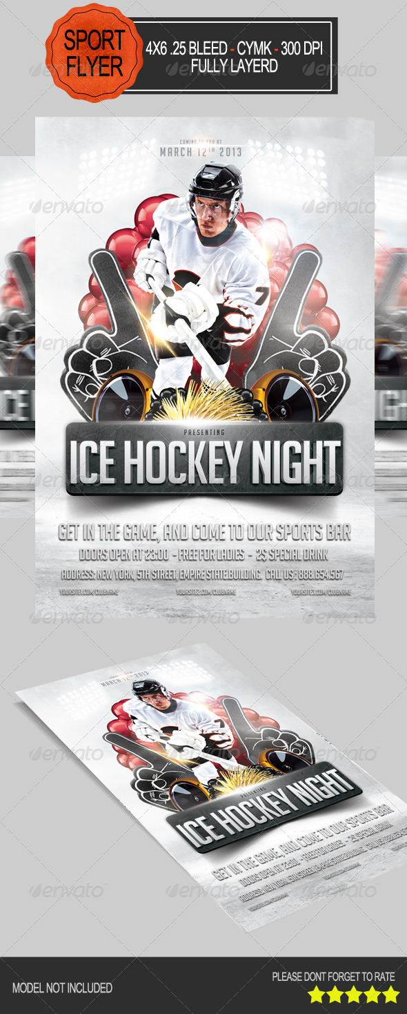Ice Hockey Night Party Flyer - Clubs & Parties Events