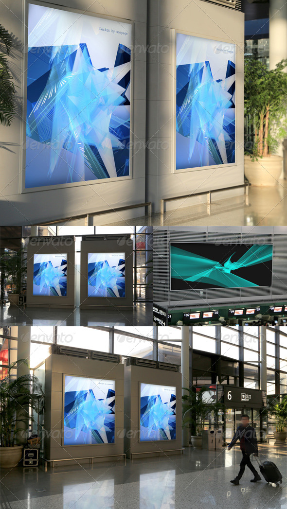 Download 4 Poster Mockups Airport by creplus | GraphicRiver