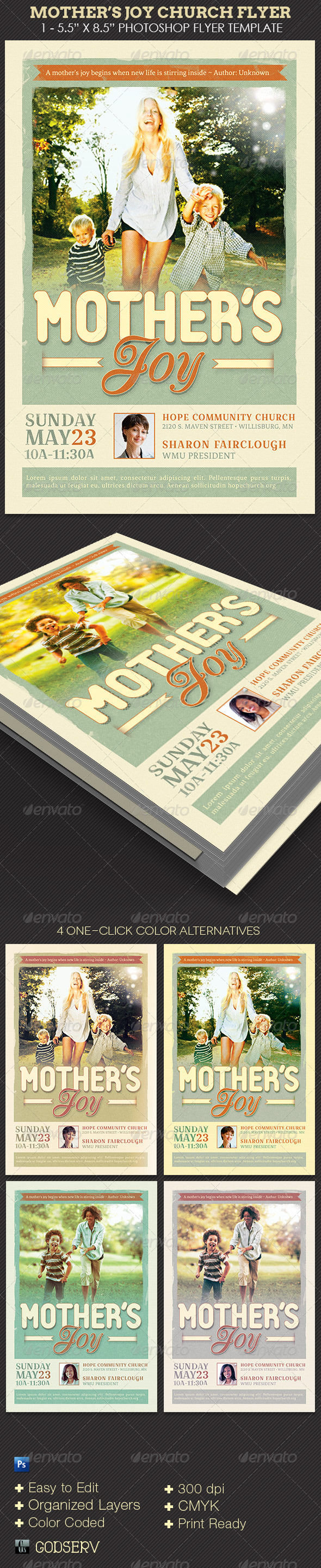 Mothers Joy Church Flyer Template - Church Flyers