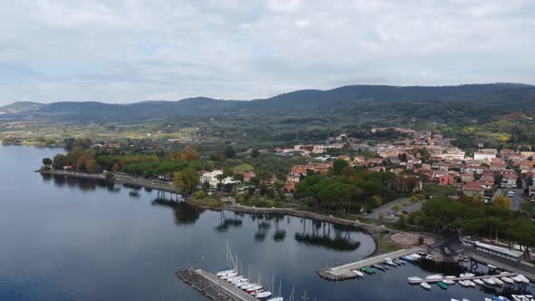 Bolsena City by Lake Aerial View alt