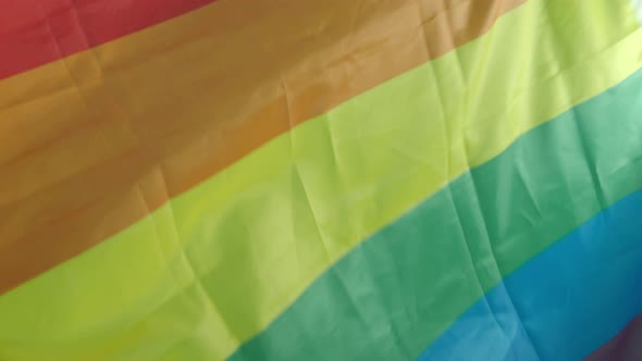 LGBTQ flag represent homosexual. Gay pride rainbow flag waving. lgbtq flag waving in wind. Lesbian
