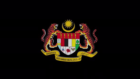 Coat Of Arms Of Malaysia With Alpha Channel  - 4K alt