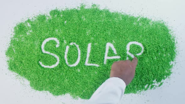 Hand Writes On Green Solar