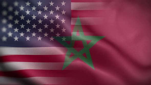 USA Morocco Flag Loop Background 4K