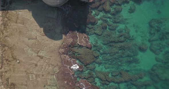 Aerial top down view of Acre old town, Old City of Acre, Israel. alt