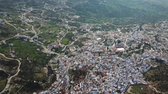 Aerial View of Medina Blue Old City Chefchaouen alt