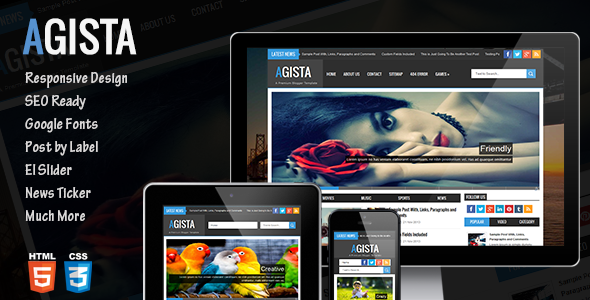 Agista - Responsive Multipurpose Blogger Template